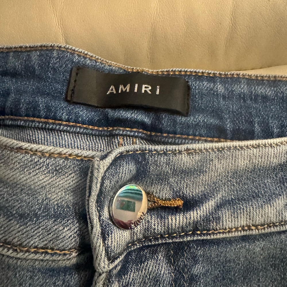 Amari Old English distressed skinny jeans in a light blue wash size 38 - Picture 6 of 17
